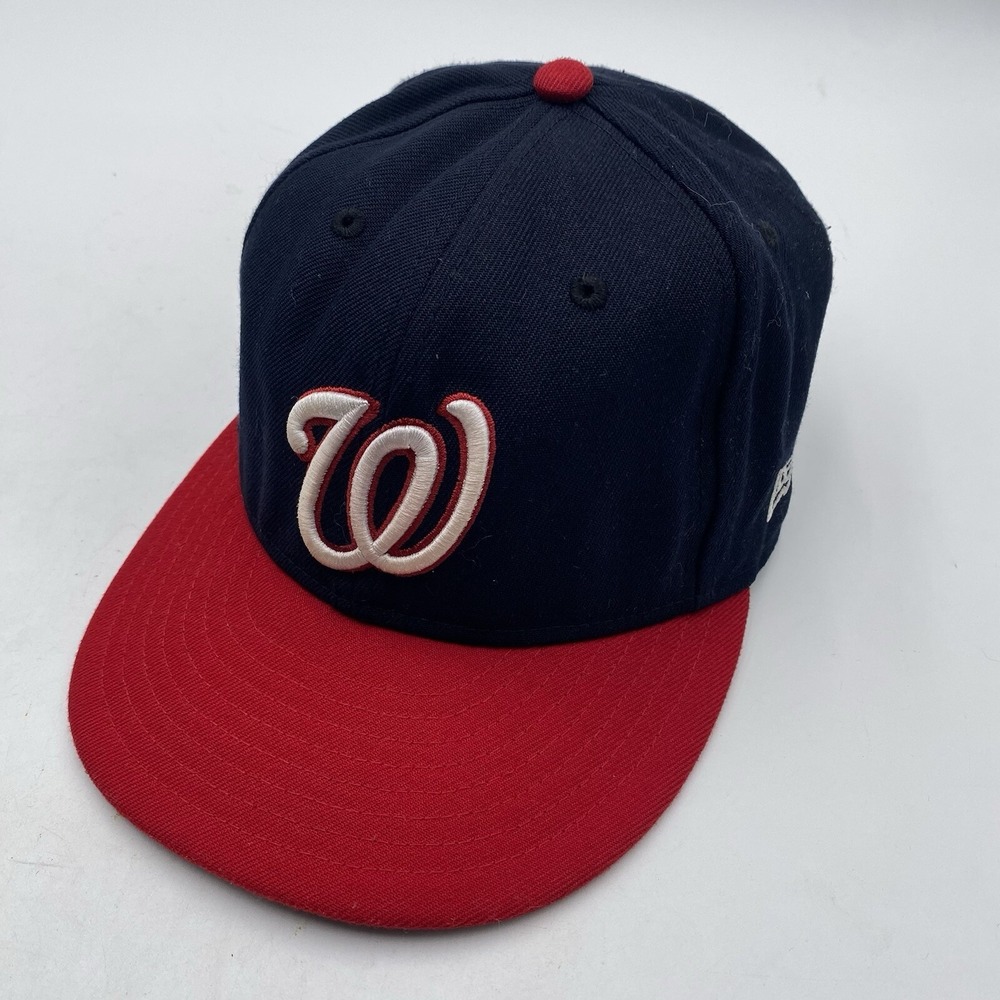 Washington Nationals Hat Blue Red New Era 59fifty Fitted Size 7 3/8 Personalized